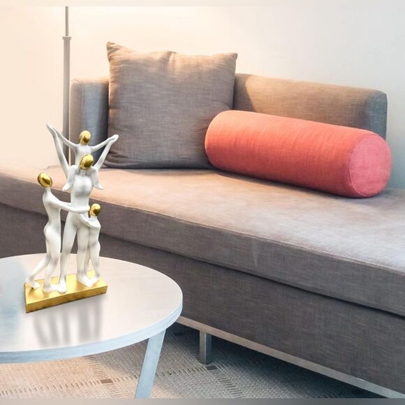 Abstract Family of Four Statue Unique Room or Shelf Home Decor NWOT - Picture 2 of 9